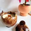 Bougie Artisanale Noix de Coco Sculptée à la Main