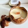 Bougie Artisanale Noix de Coco Sculptée à la Main