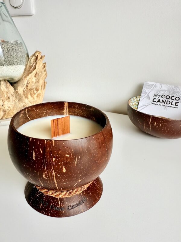 Bougie Nature Bio dans une Noix de Coco