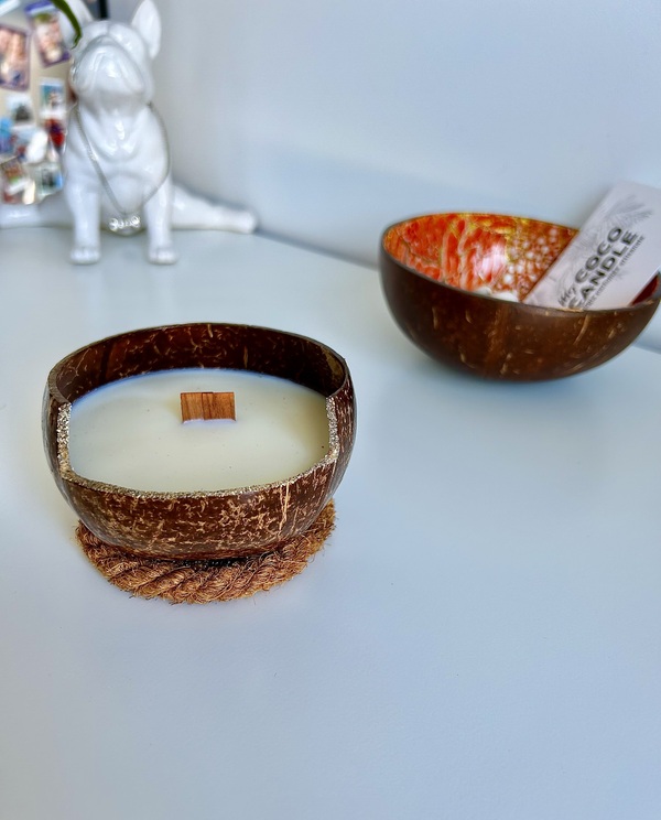 Bougie au Monoï Dans une Noix de Coco - My Coco Candle