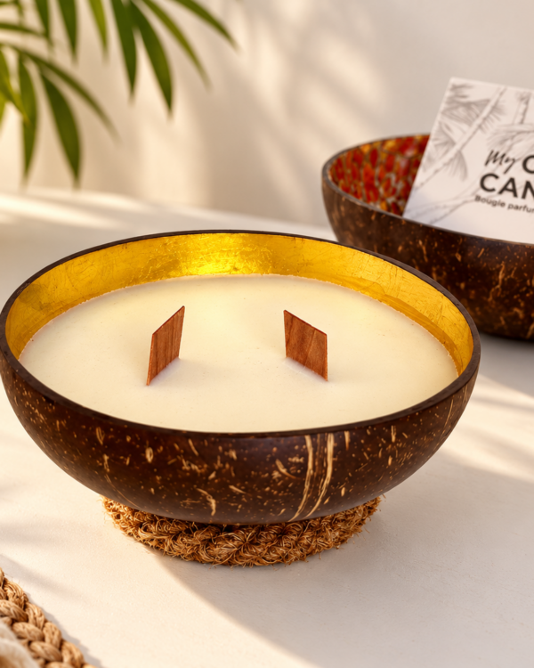 bougie coco coque intérieur doré sur commande - My Coco Candle