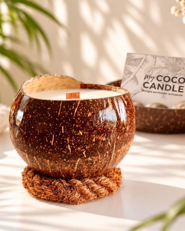 bougie noix de coco vanille grand format - My Coco Candle
