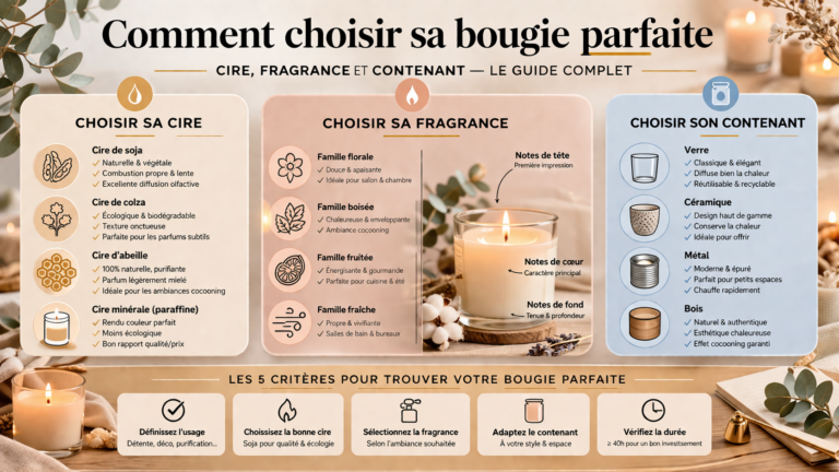 Comment choisir sa bougie parfaite : cire, fragrance et contenant — le guide complet