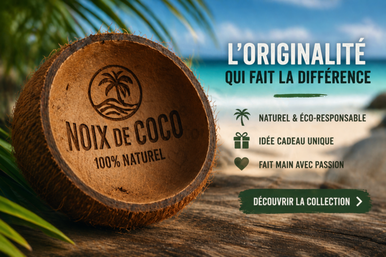 Cadeau Original en Noix de Coco : Bougies, Bols et Vide-Poches Artisanaux