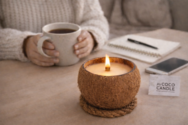 Bougie Coco à la Cire Végétale 300 Gr