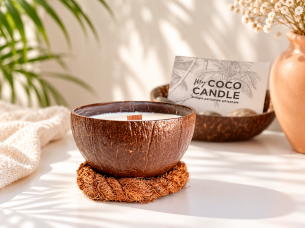 bougie noix de coco polie 150 g - My Coco Candle