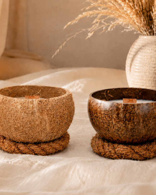 lot de 2 bougies noix de coco