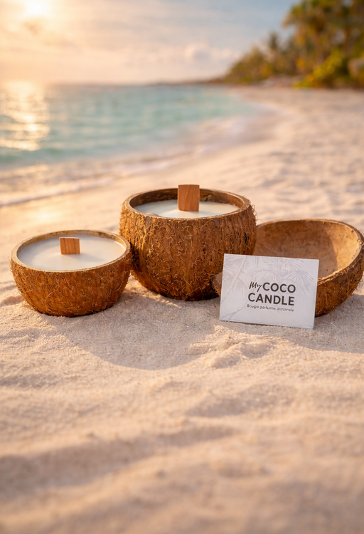 Lot de 2 Bougies Noix de Coco Naturelles