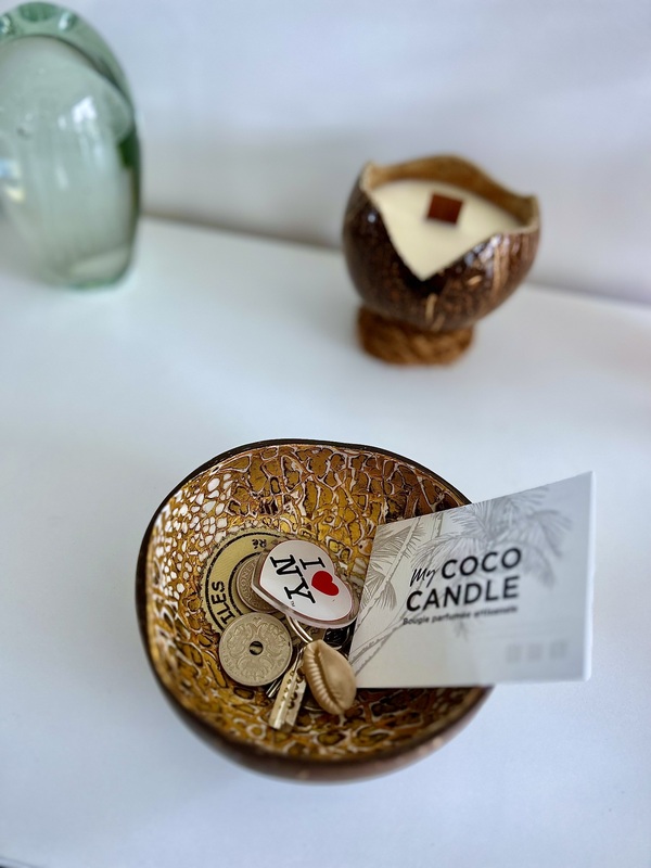 Accessoire Déco Naturel : Vide Poche en Noix de Coco Polie