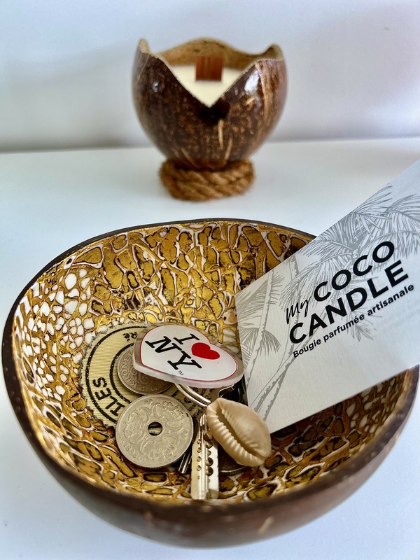 Accessoire Déco Naturel : Vide Poche en Noix de Coco Polie