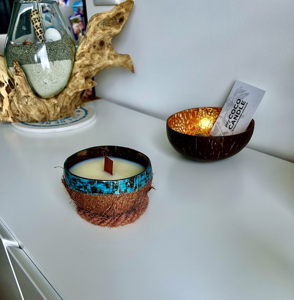 bougie cire végétale dans Noix de Coco naturelle - My Coco Candle