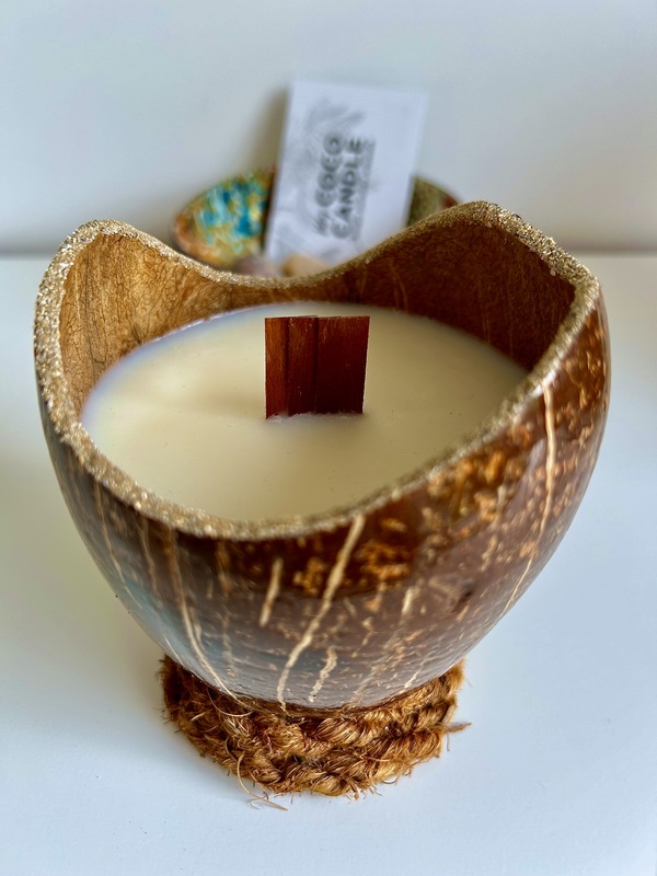 Bougie Noix de Coco à la Cire de Soja et Parfum de Grasse