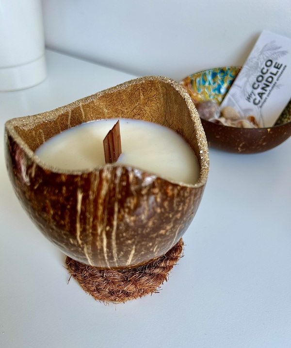 Bougie Noix de Coco à la Cire de Soja et Parfum de Grasse