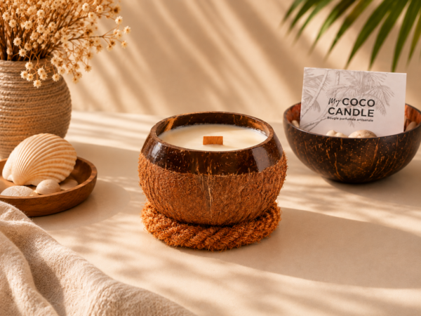 bougie artisanale coque noix de coco