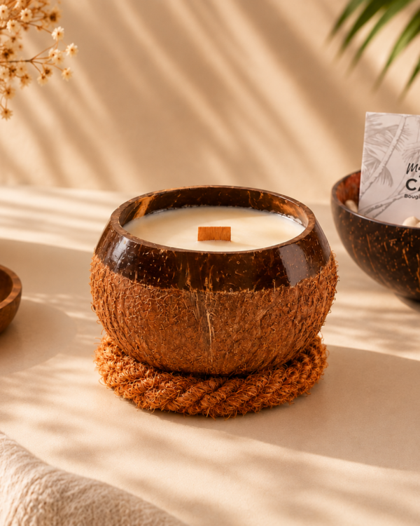 bougie artisanale coque noix de coco