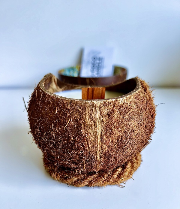 Bougie Noix de Coco Artisanale avec Mèche en Bois - My Coco Candle