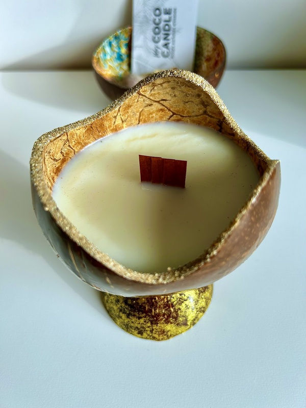 bougie bio Faite Main dans une Noix de Coco - My Coco Candle