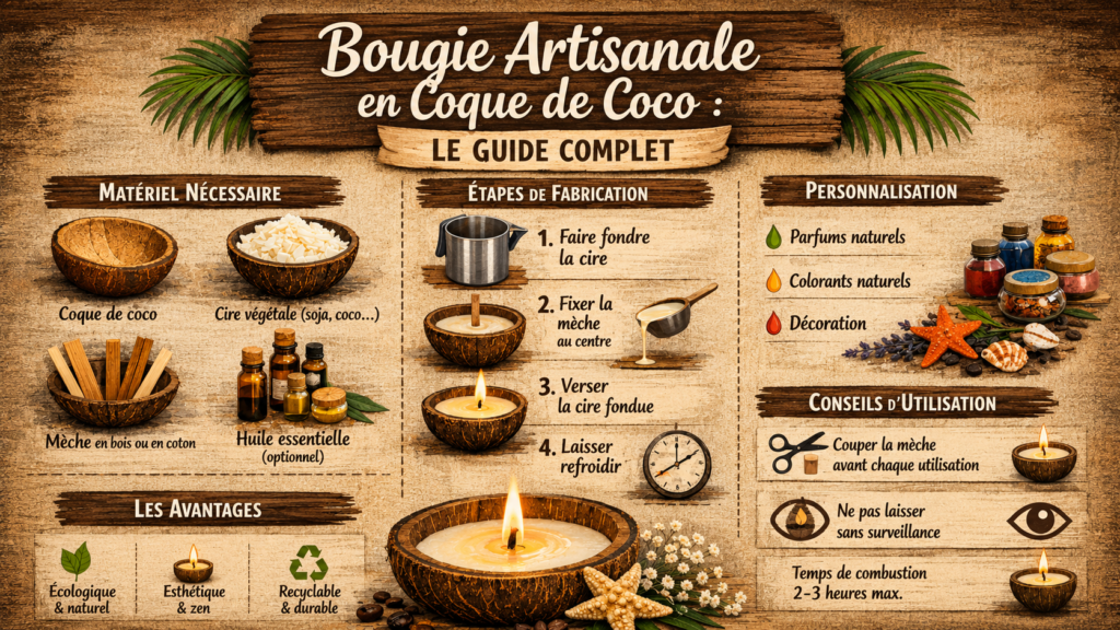 bougie artisanale coque de noix de coco — My Coco Candle