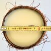 Vue du dessus de la bougie coco : 400 g de cire parfumée, diamètre 12 cm