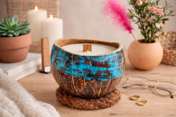 bougie coco bleue - My Coco Candle