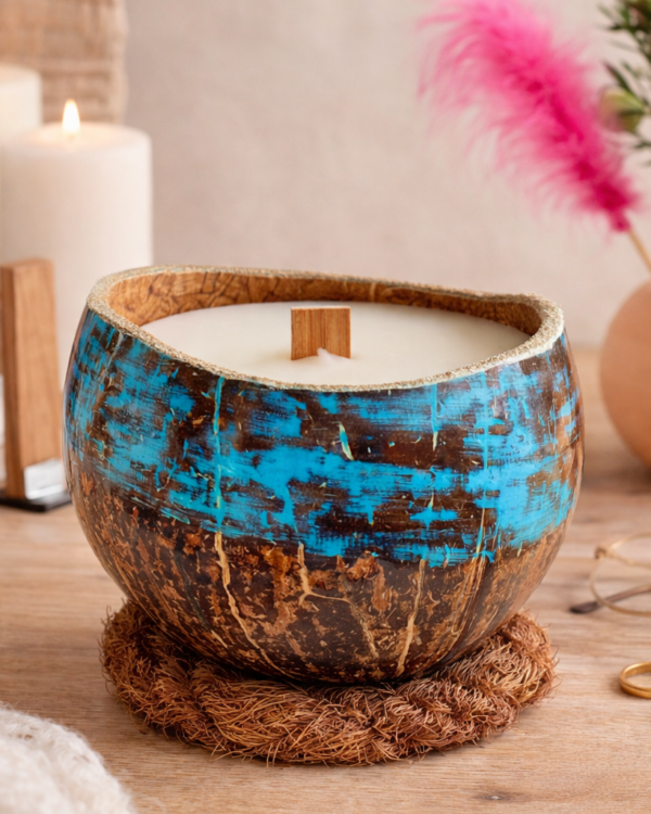 bougie coco bleue - My Coco Candle