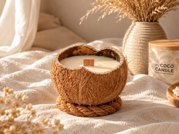 bougie noix de coco cœur sable de mer - My Coco Candle