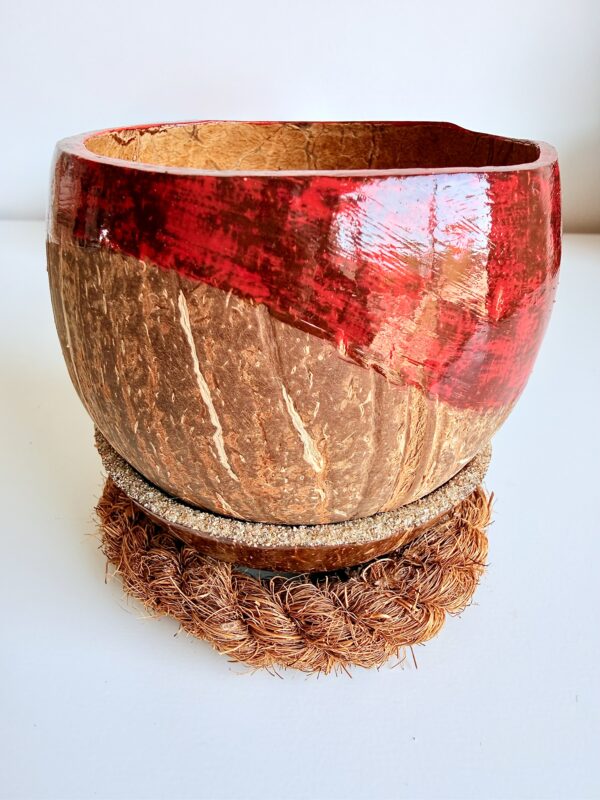 bougie noix de coco polie rouge - My Coco Candle