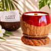 bougie noix de coco polie rouge - My Coco Candle