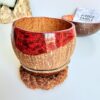 bougie noix de coco polie rouge - My Coco Candle