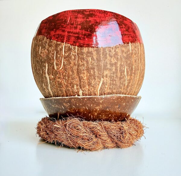 bougie noix de coco polie rouge - My Coco Candle