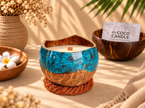 bougie turquoise - My Coco Candle